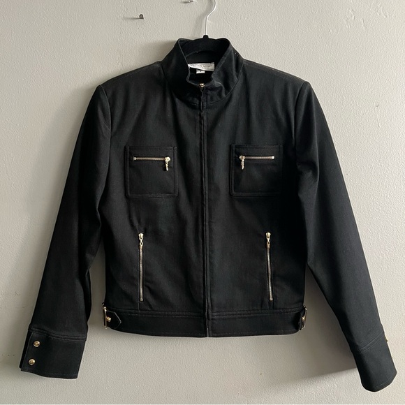 Women’s Vintage St. John Sport Black Denim 2 Piece Suit Jacket Trouser Pants 2 P - Picture 2 of 14